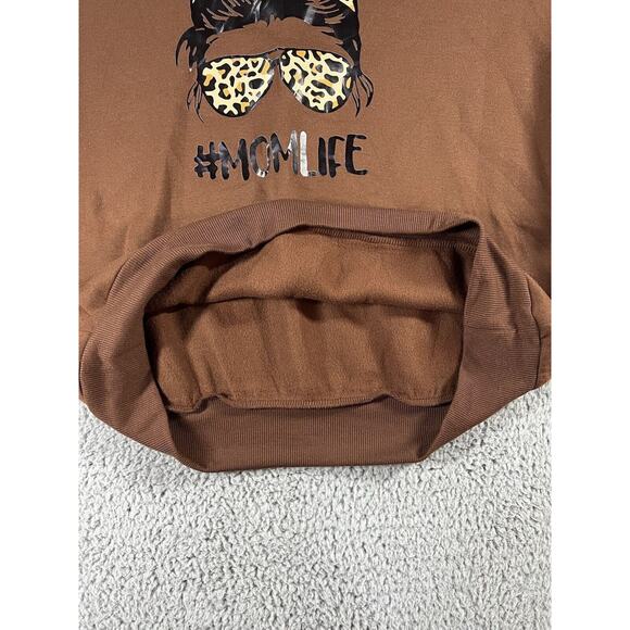 Mom Life Sweatshirt Women‎ Medium Oversized Graphic Cozy Cheetah Pullover - Picture 11 of 11